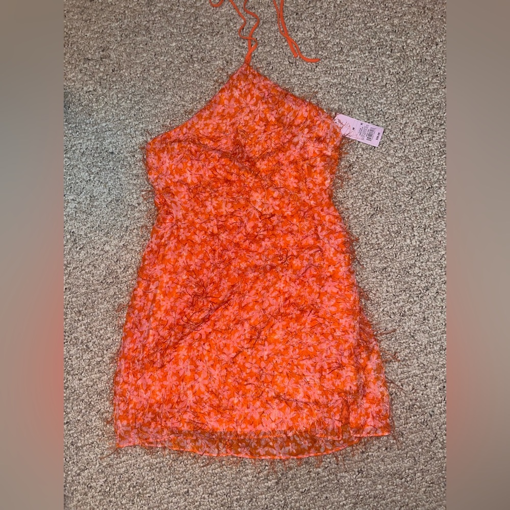 Floral Halter Neck Mini Dress